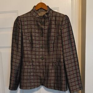 Giorgio Armani Plaid Blazer - Purple, Green & Taupe